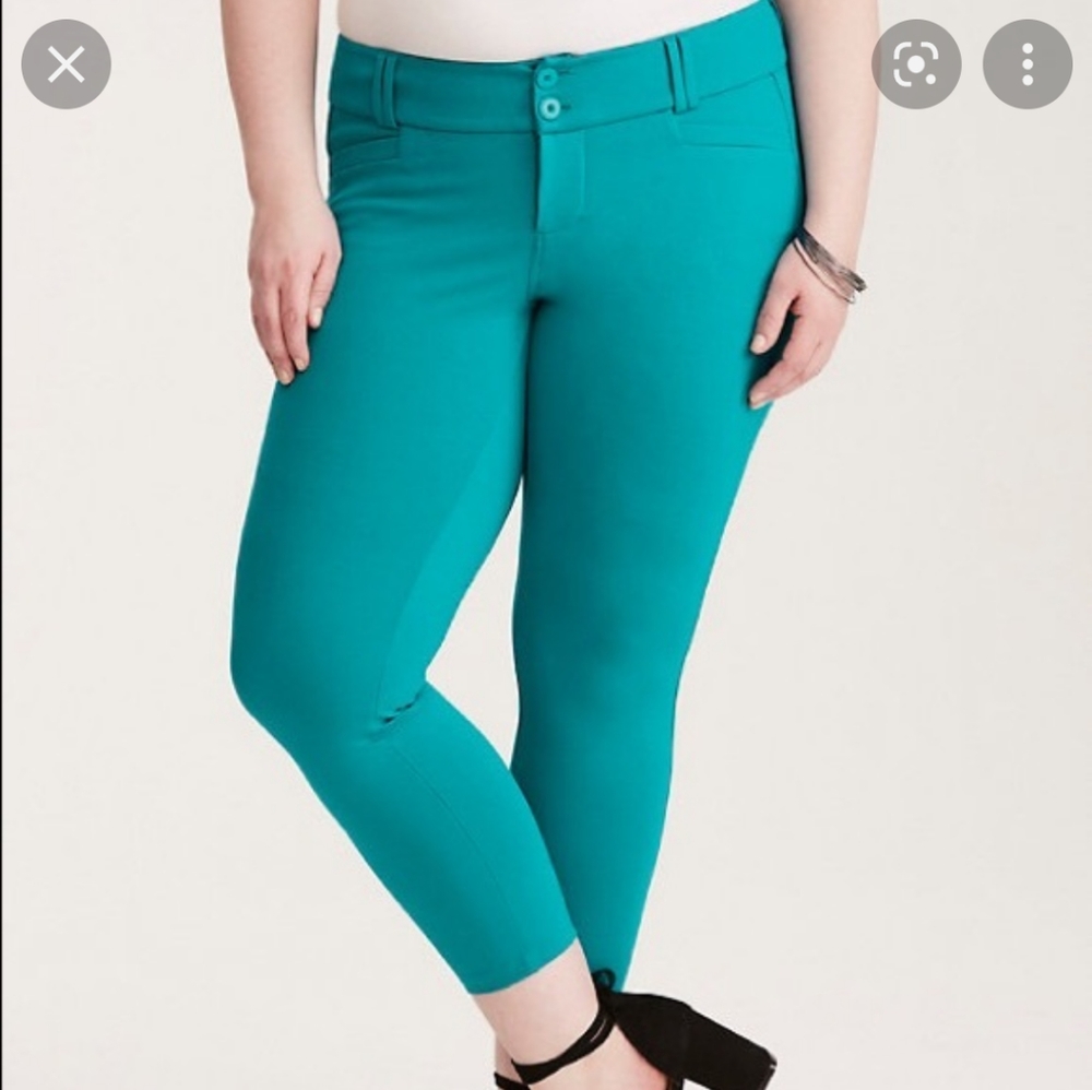 Torquise skny ankle trsr capri